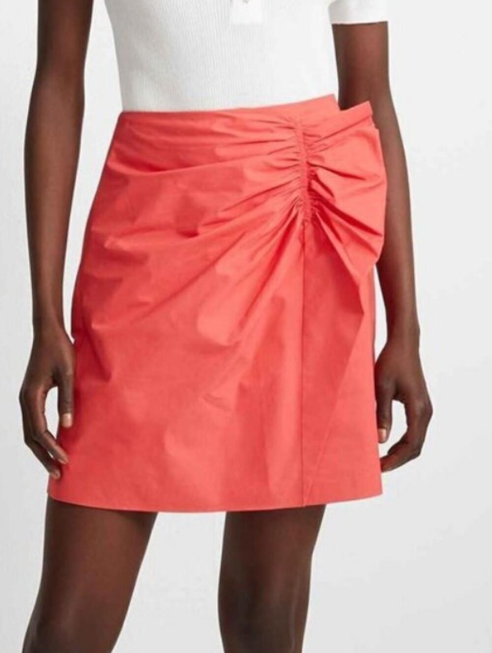 Club Monaco Coral Ruched Mini Skirt